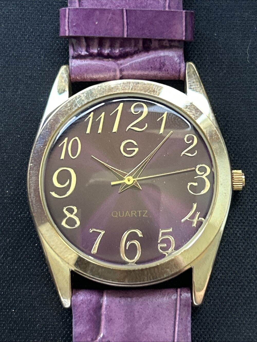 Gossip Gold Tone Purple Dial And Band Women’s Quartz Watch